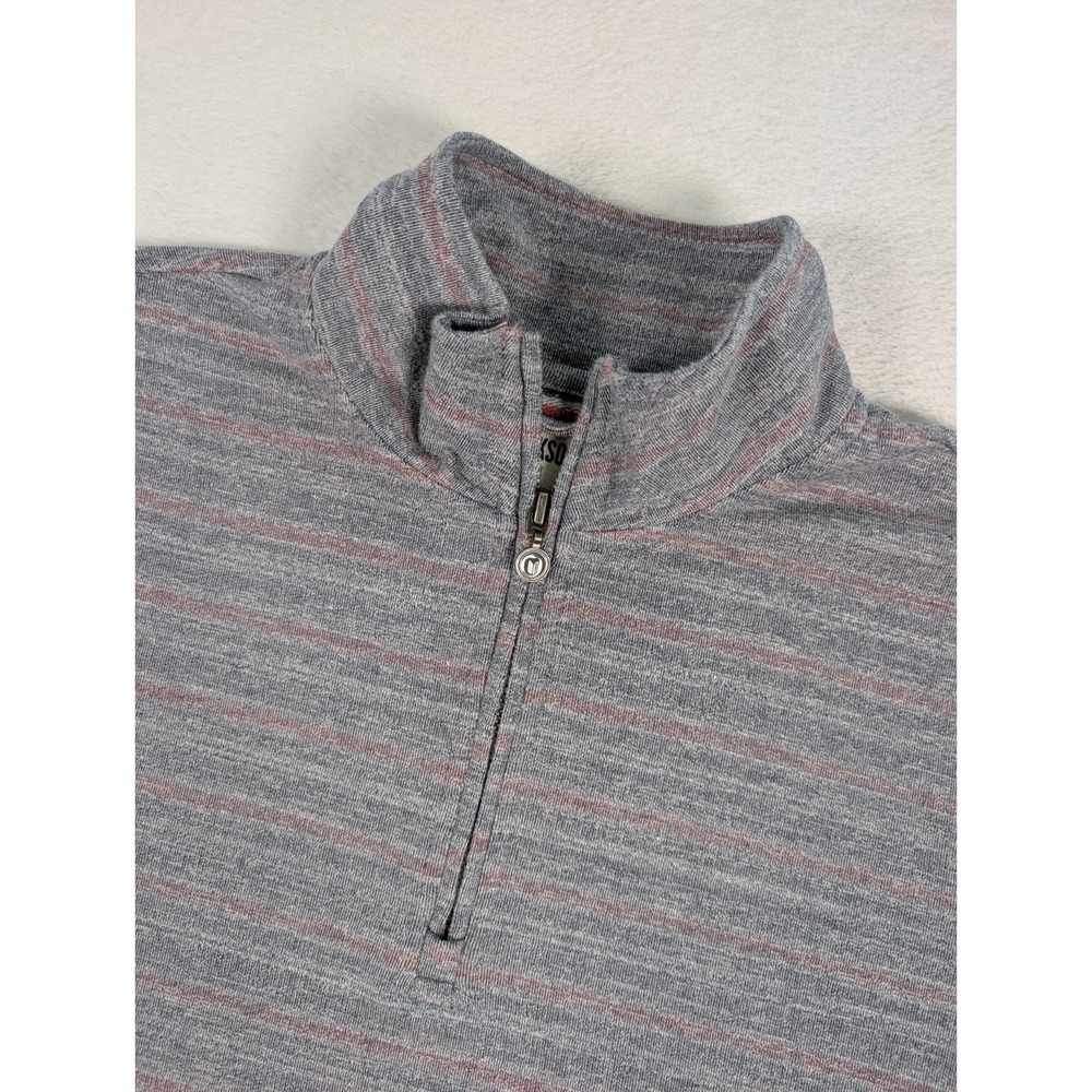 Linksoul 1/4 Zip Pullover Mens Medium Blue‎ Red Striped Golf Casual